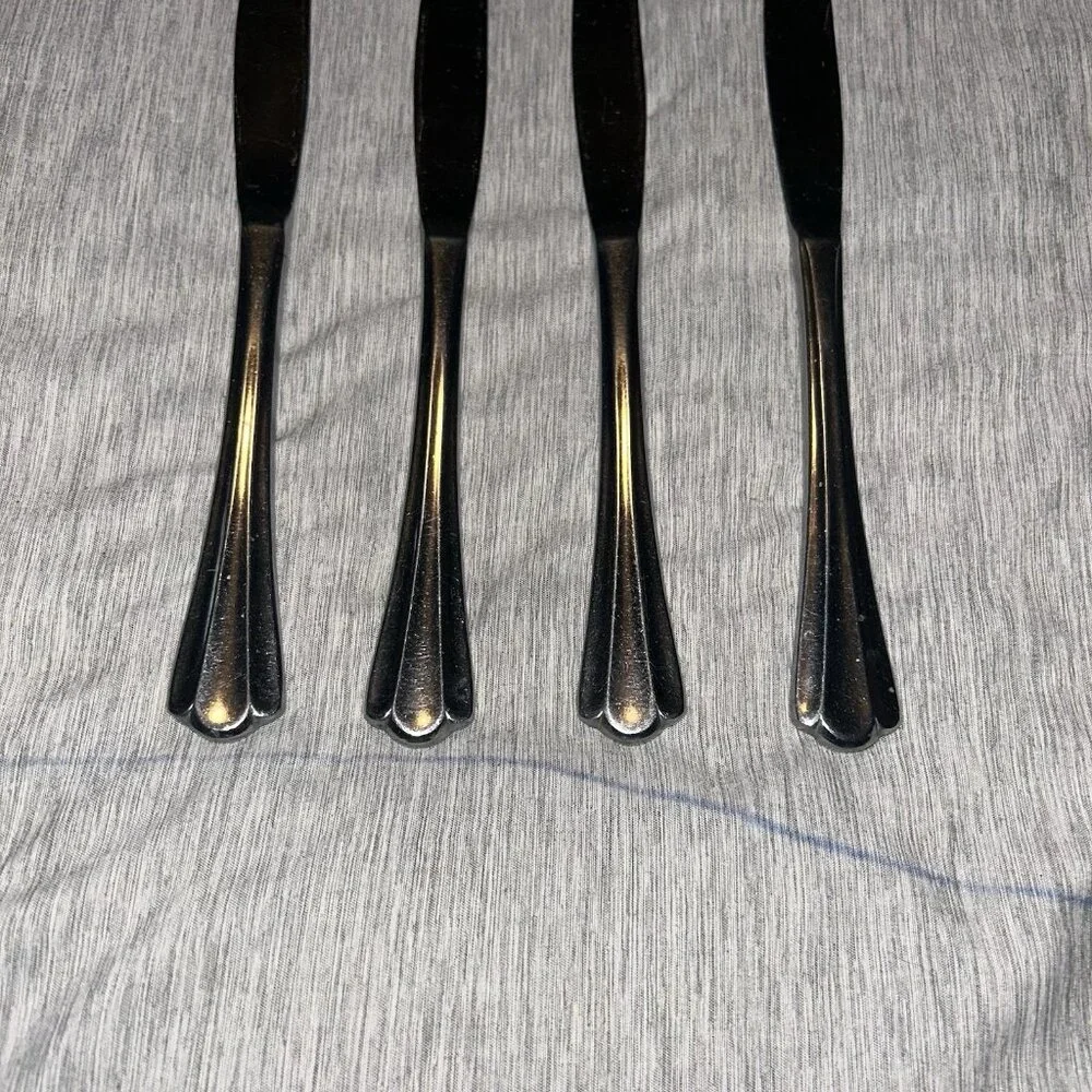 Royal Gallery Korea Stainless Flatware 4 Piece Dinner Knives Silverware Set